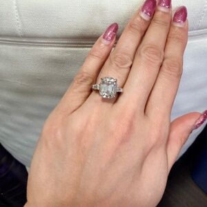 8 ct Old Mine Cut Moissanite Ring